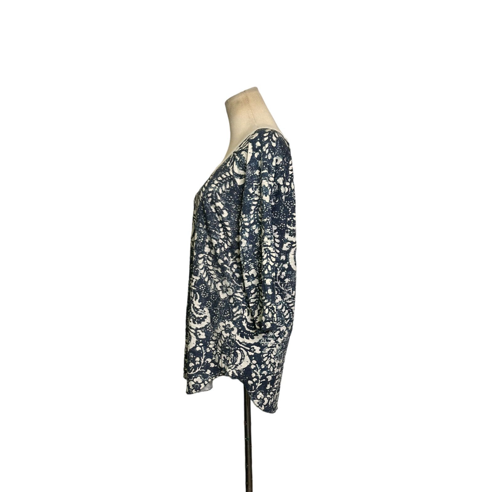 Chaser Brand Chasor cream blue floral print 3/4 sleeves top size M Size M / US 6-8 / IT 42-44 - 9 Thumbnail