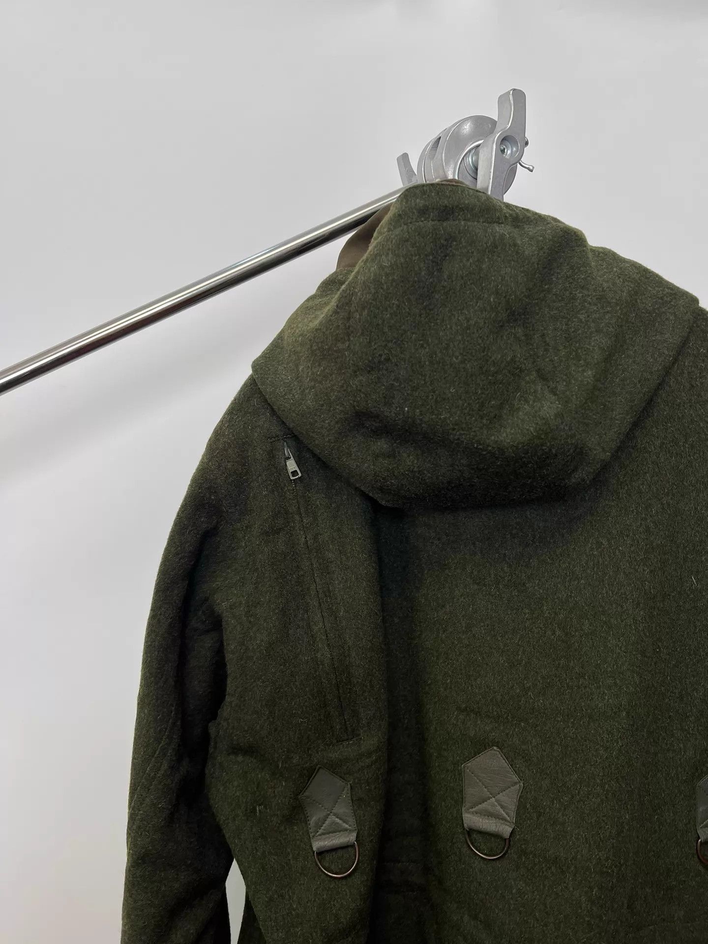 Unknown London Vintage Dark Green S.Collar Detach Hood Wool Coat Size US S / EU 44-46 / 1 - 7 Thumbnail