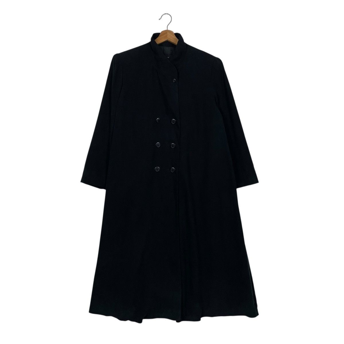 Japanese Brand Soffio Black Double Breasted Coat Size L / US 10 / IT 46 - 1 Thumbnail