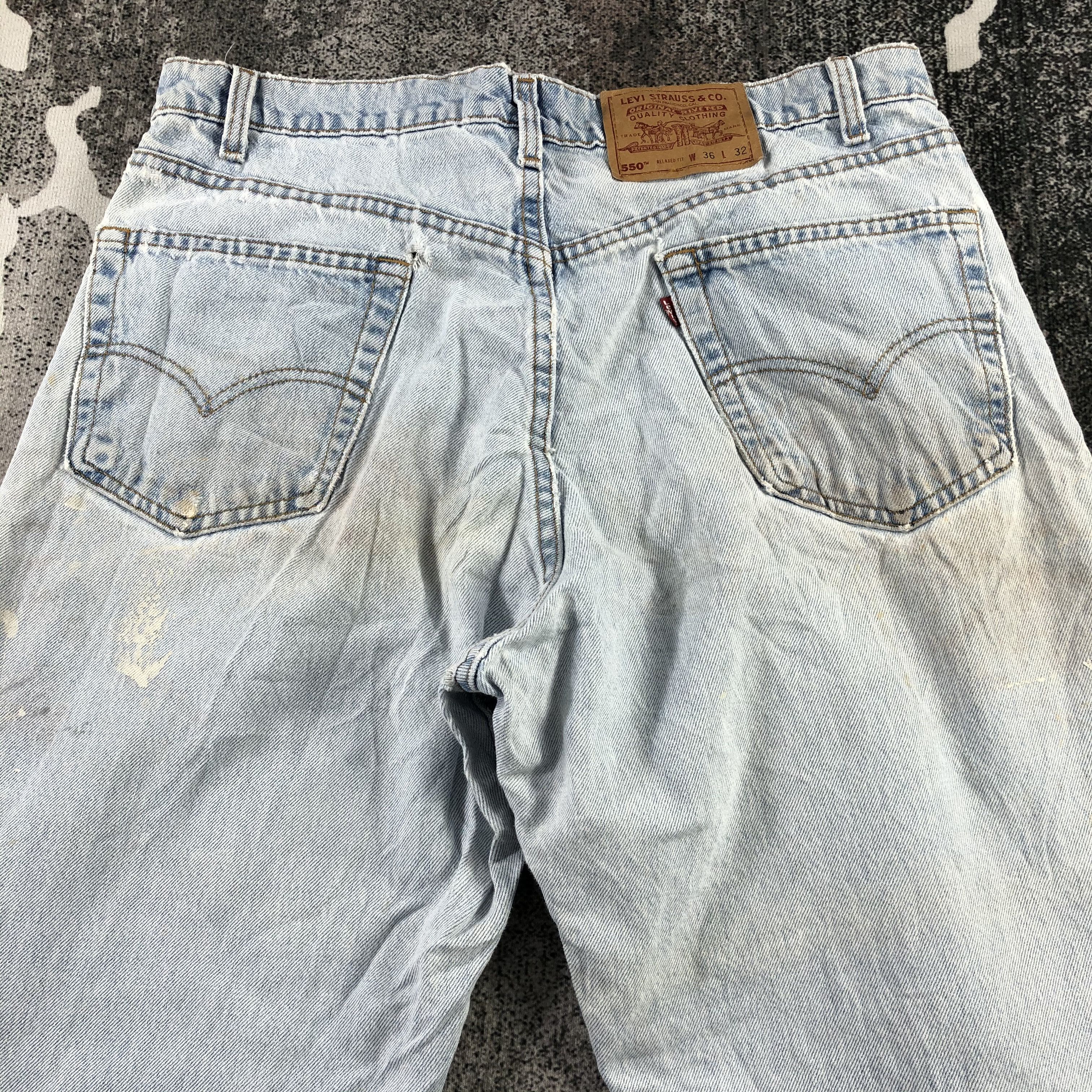 Levi's Vintage 90s Levis 550 Jeans Lightwash Denim KJ1376 Size US 35 - 4 Thumbnail