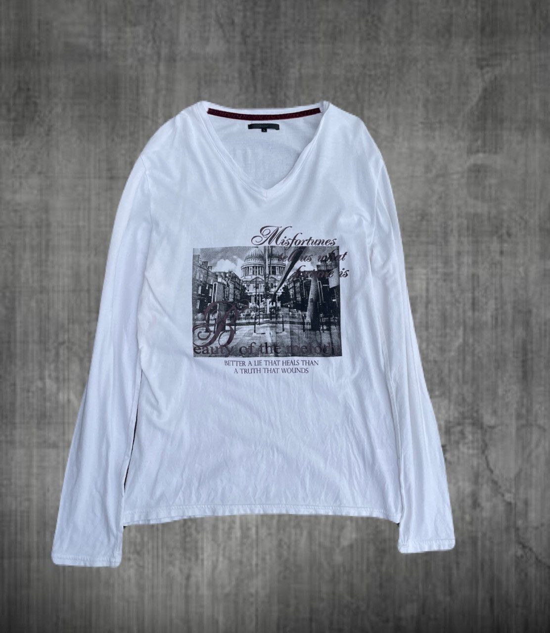If Six Was Nine 2000s Japanese archive Vkei Poem V-Neck Long Sleeve Tee Y2K Size US S / EU 44-46 / 1 - 1 Thumbnail
