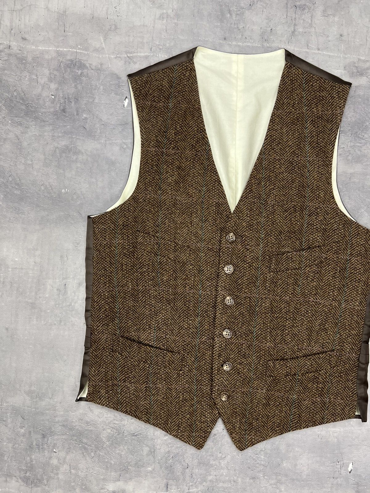 Polo Ralph Lauren Polo Ralph Lauren Vest Waistcoat Suit Herringbone Wool 38R Size 38R - 5 Thumbnail
