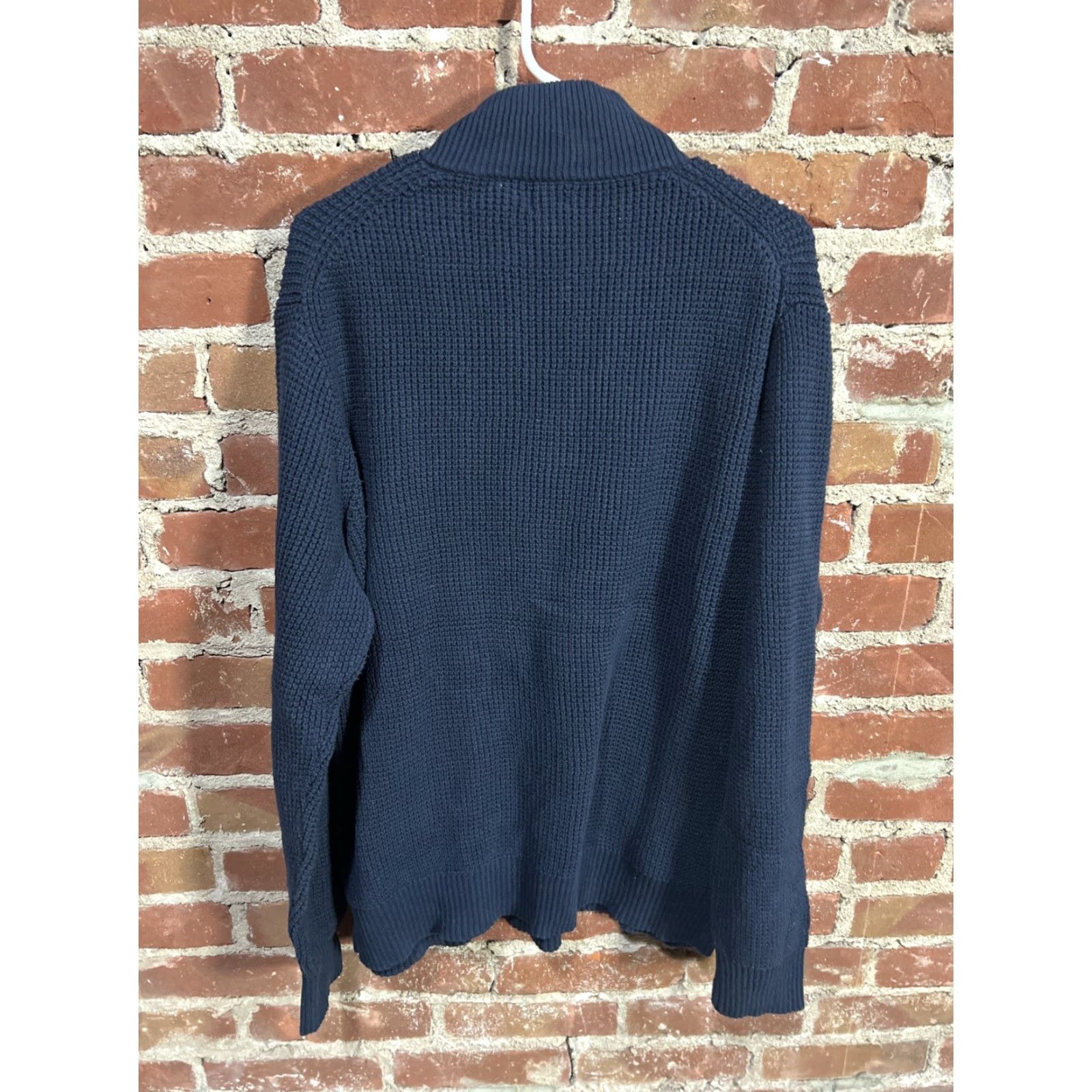 J.Crew J. Crew Waffle Knit Sweater Quarter Zip Navy Blue Size XL Mens Size US XL / EU 56 / 4 - 3 Thumbnail