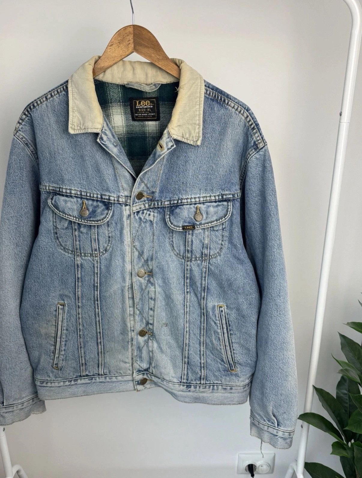 Lee Vintage LEE 90s Lined Rider Button Up Denim Jeans Jacket Men Size US XL / EU 56 / 4 - 2 Thumbnail