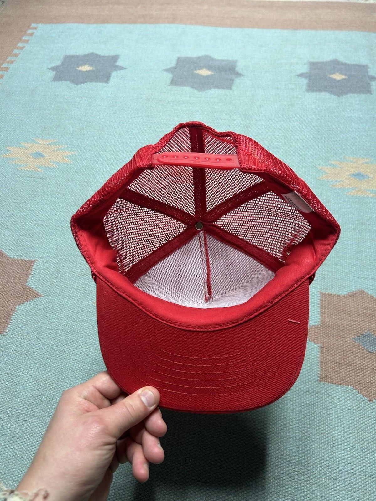 Vintage Vintage trucker hat safety team lock tag test red SnapBack Size ONE SIZE - 5 Thumbnail