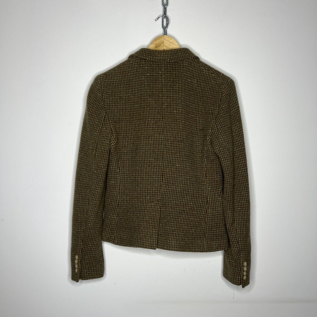 Polo Ralph Lauren × Ralph Lauren × Vintage Polo Ralph Lauren Houndstooth Tartan Tweed Wool Blazer Size M / US 6-8 / IT 42-44 - 9 Thumbnail