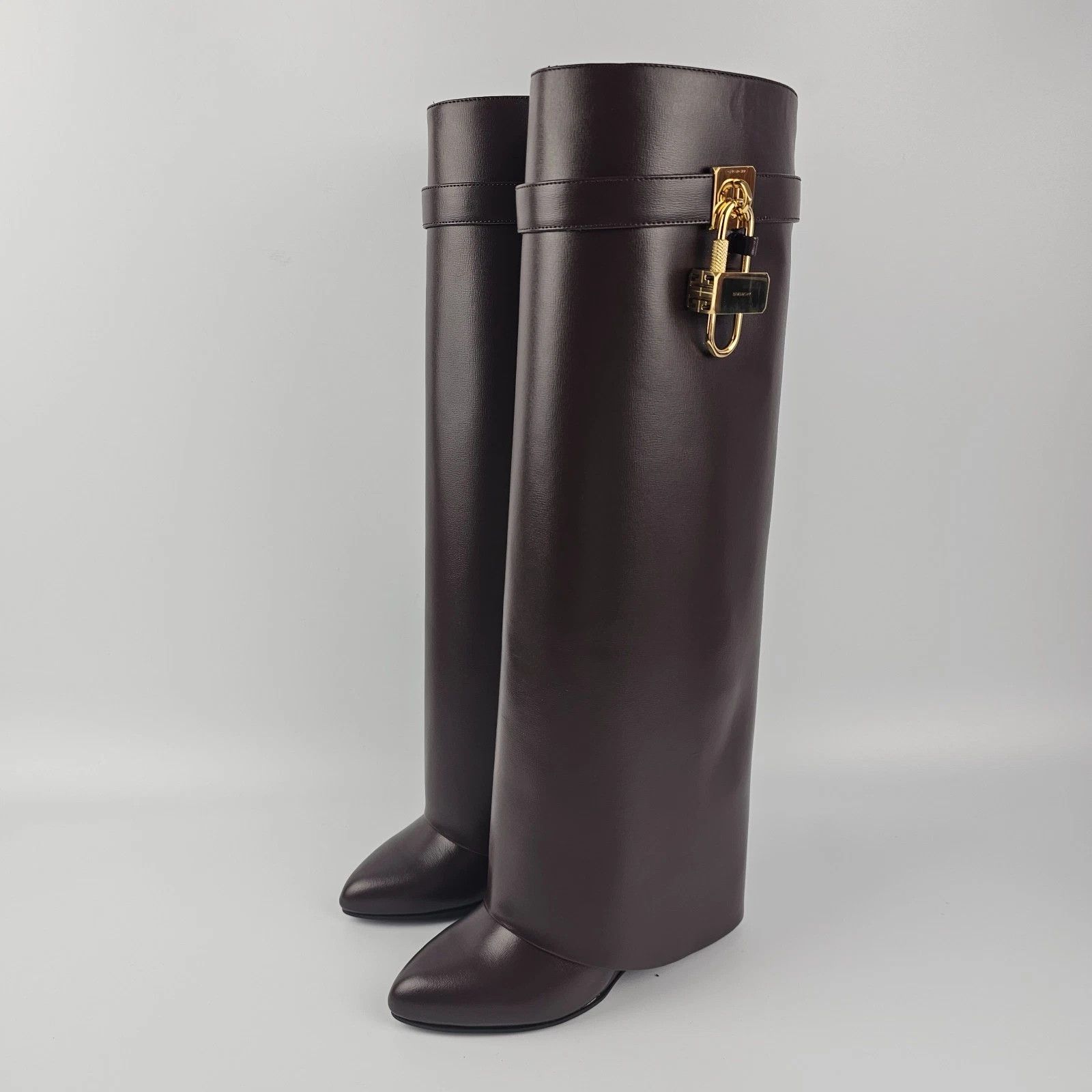 Givenchy GIVENCHY Shark Lock Brown Leather 90mm Boots New Size US 6.5 / IT 36.5 - 1 Thumbnail