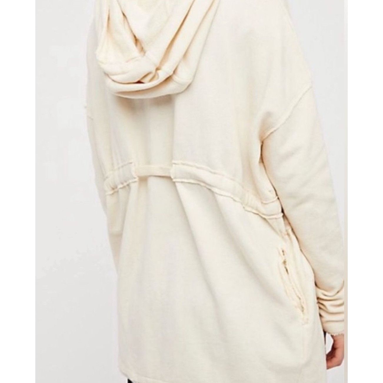 Free People Free People Ivory French Terry Relaxed Hooded Wrap Cardigan Size XS / US 0-2 / IT 36-38 - 20 Thumbnail