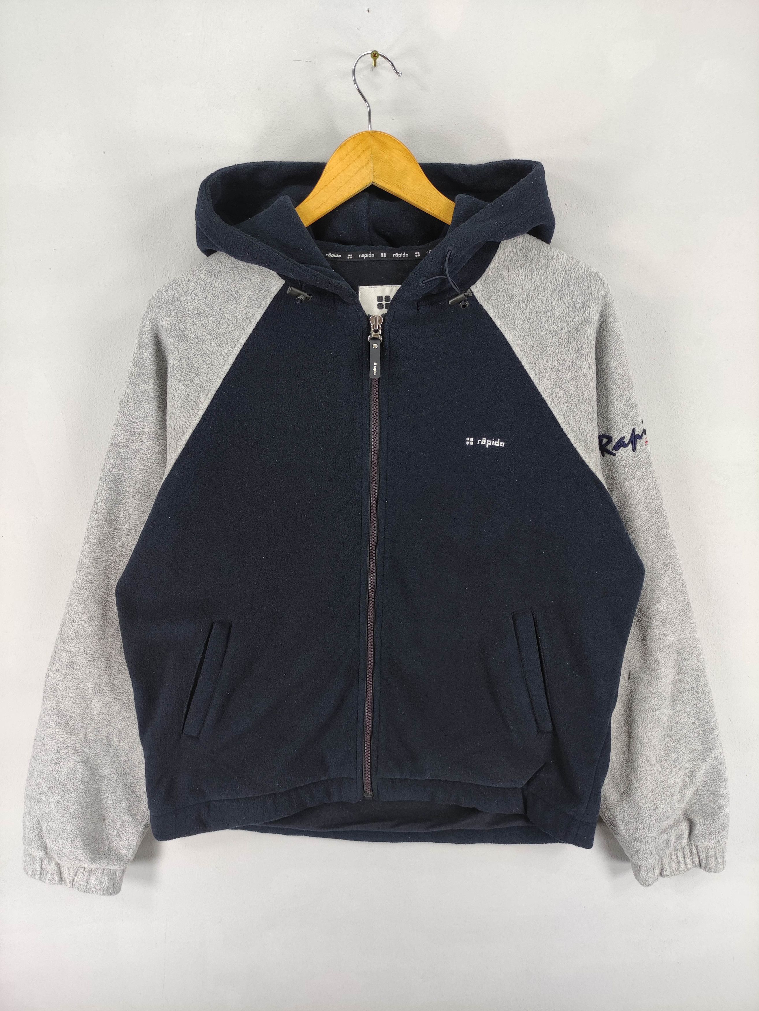 Japanese Brand Vintage Rapido Fleece Hoodie Jacket Zipper Size US L / EU 52-54 / 3 - 1 Thumbnail