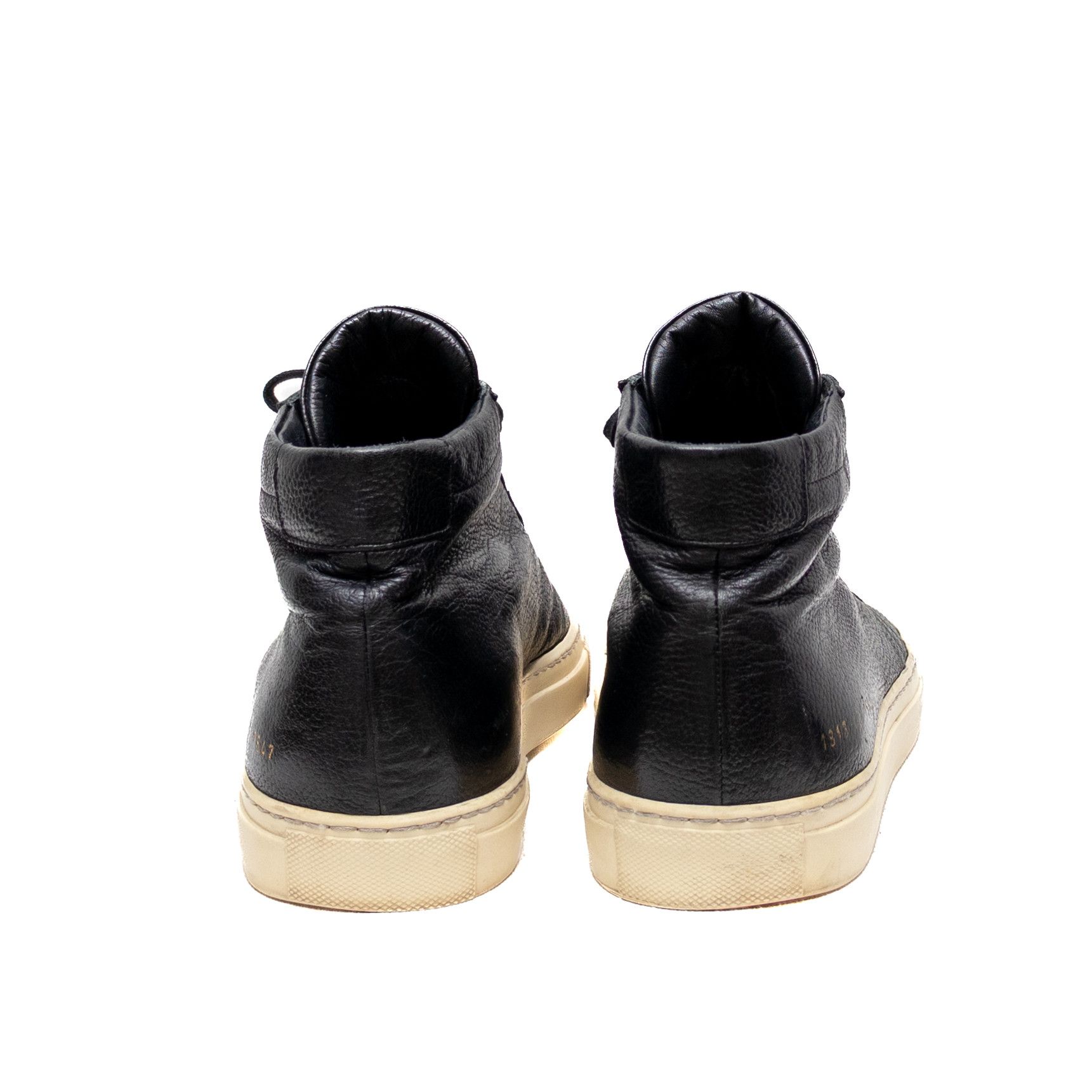 Common Projects Common Projects Black Leather Achilles Mid Top Sneakers 43 Size US 10 / EU 43 - 5 Thumbnail