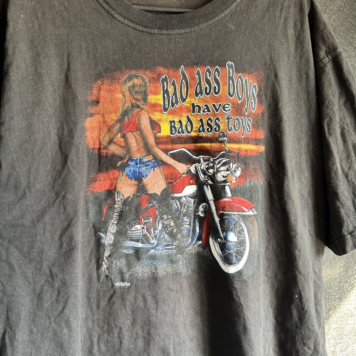 The Unbranded Brand RARE* Vintage Bad Ass Boys Have Bad Ass Toys USA Biker Shirt Size US XL / EU 56 / 4 - 2 Thumbnail