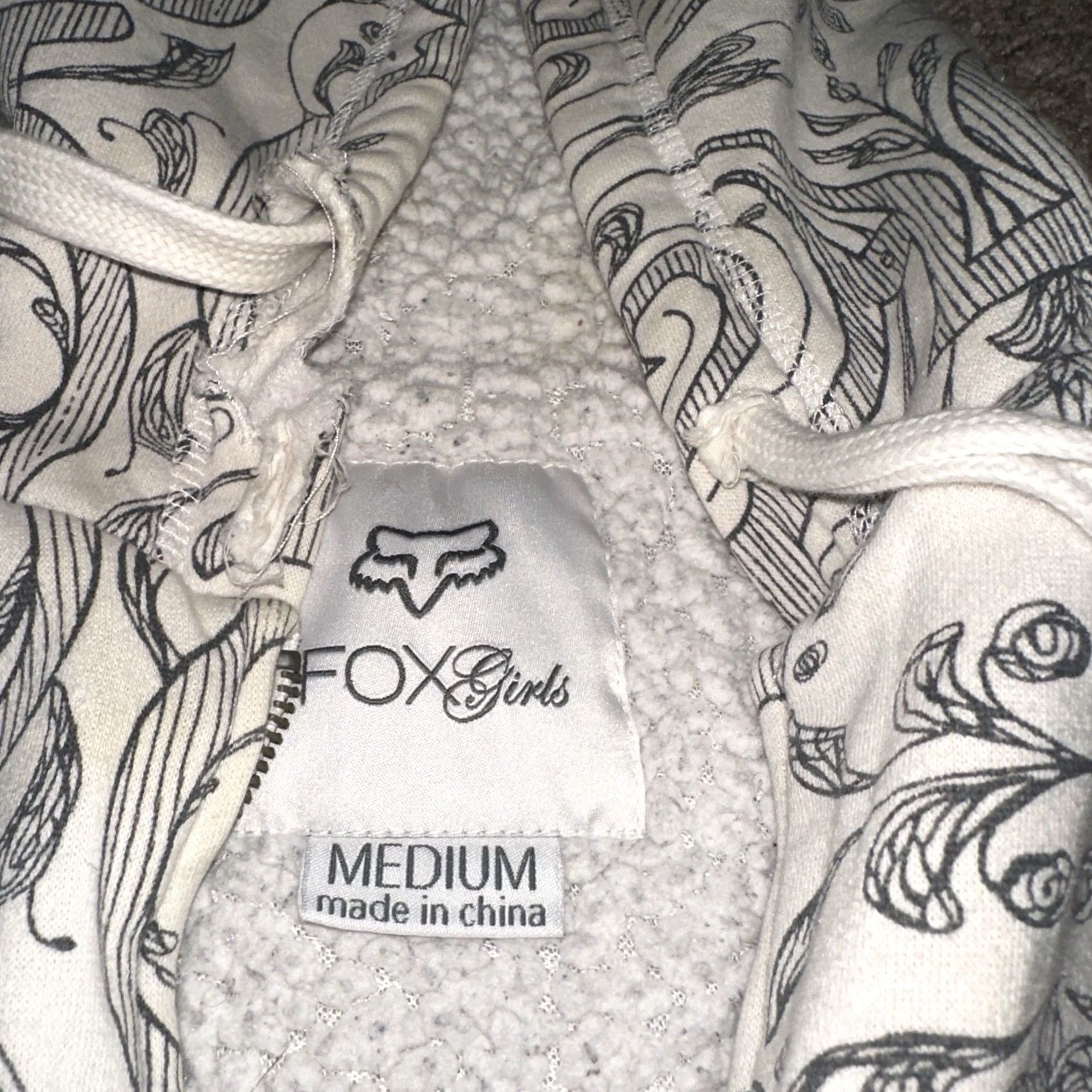 Vintage VINTAGE Fox Racing Hoodie Womens M Full Zip Grunge Motocross Y2K Skater Cream Logo Zip Winter Fall Spring Summer Size M / US 6-8 / IT 42-44 - 5 Thumbnail