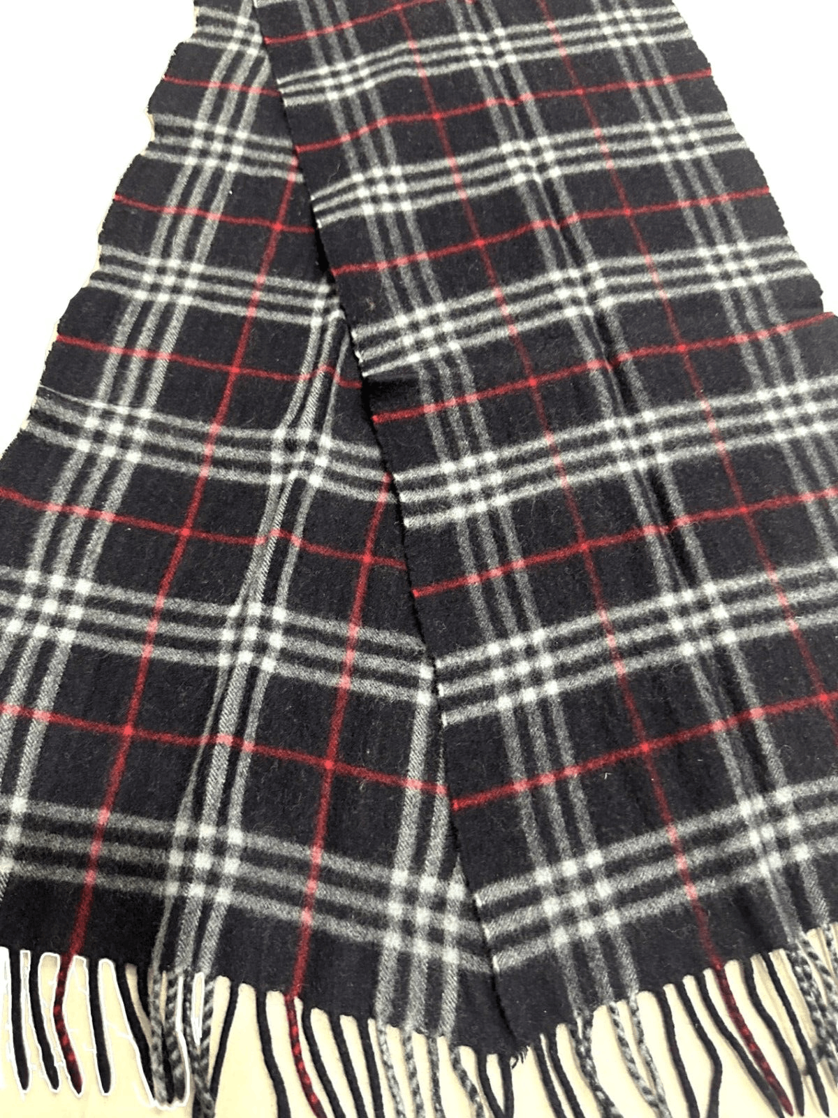 Burberry Burberrys Authentic Unisex Scarf Navy Blue 100% Cashmere Size ONE SIZE - 3 Thumbnail