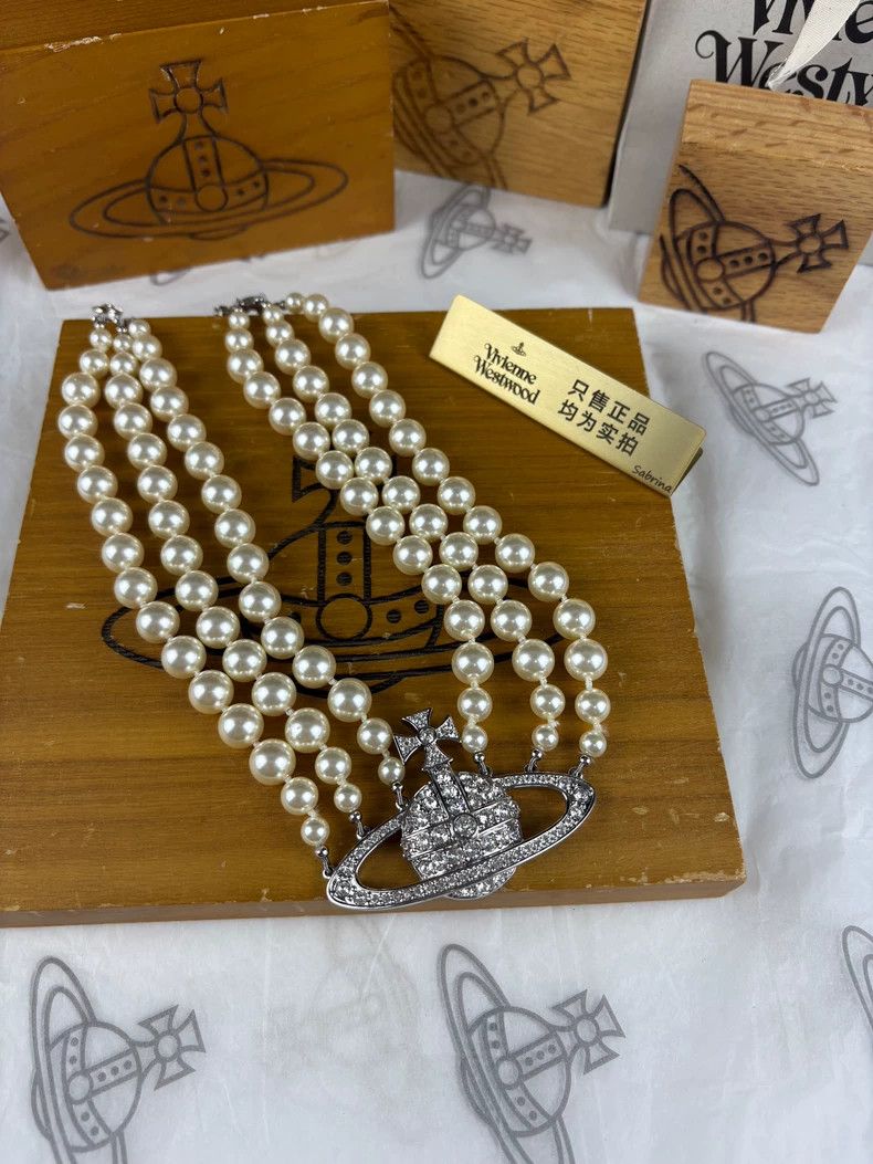 Vivienne Westwood Vivienne Westwood Three-tier pearl necklace Size ONE SIZE - 1 Thumbnail