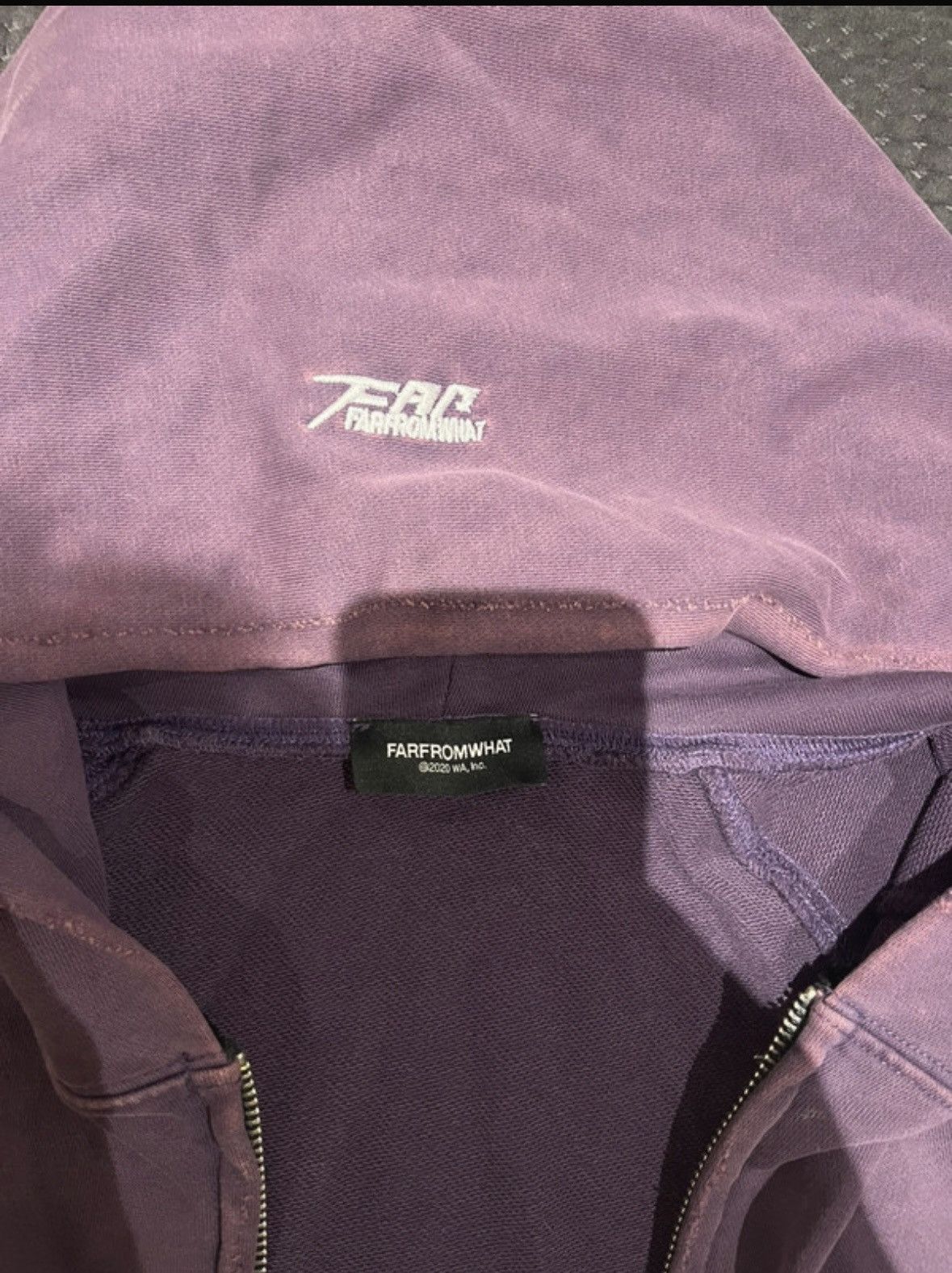 FAR FROM WHAT Farfromwhat washed purple/pink zipped hoodie Size US M / EU 48-50 / 2 - 2 Thumbnail