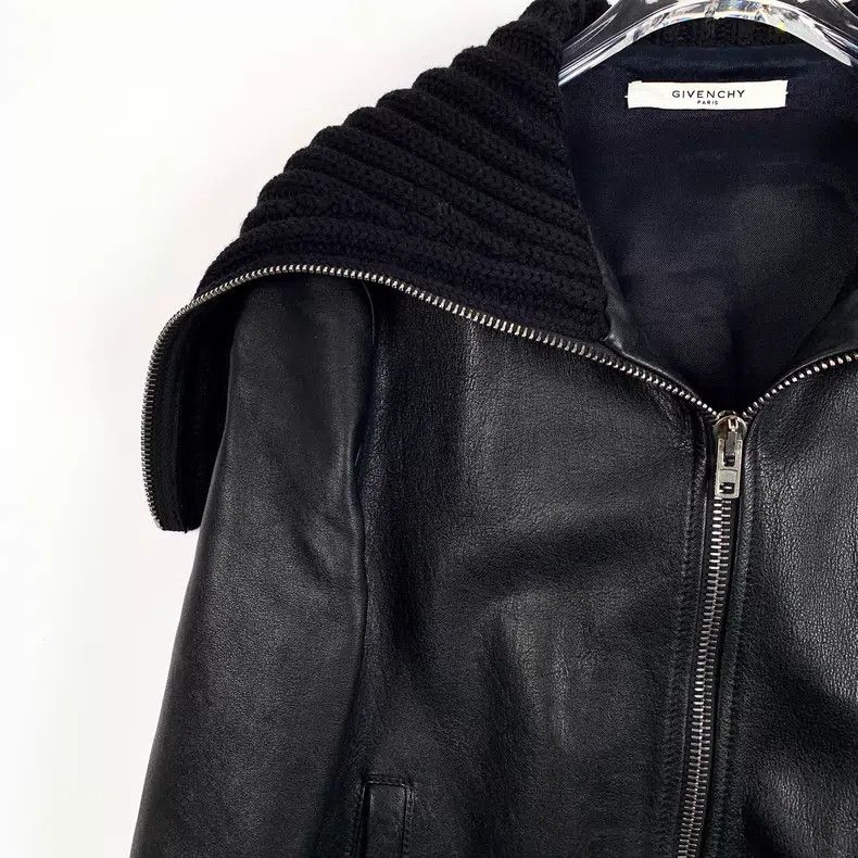 Givenchy Givenchy Black Leather Zip Front Long Sleeve Biker Jacket Size US M / EU 48-50 / 2 - 3 Thumbnail