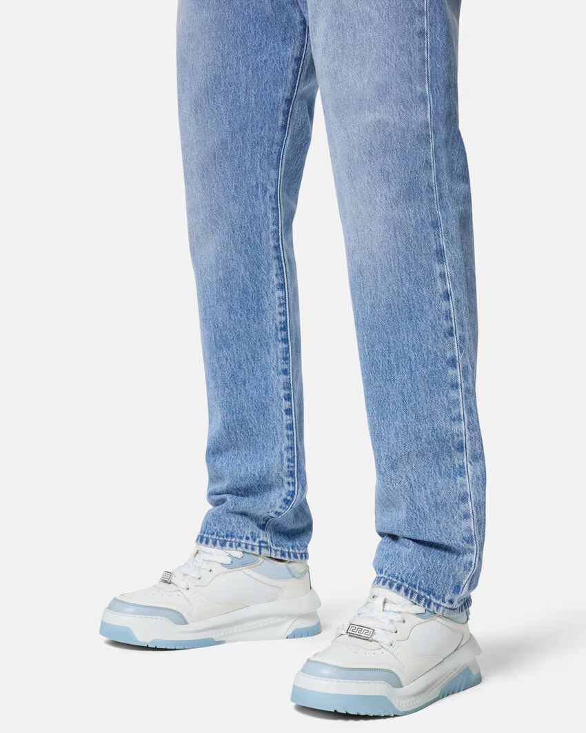 Versace o1s22i1n1224 Odiessea Sneakers in White/Light Blue Size US 8 / EU 41 - 3 Thumbnail