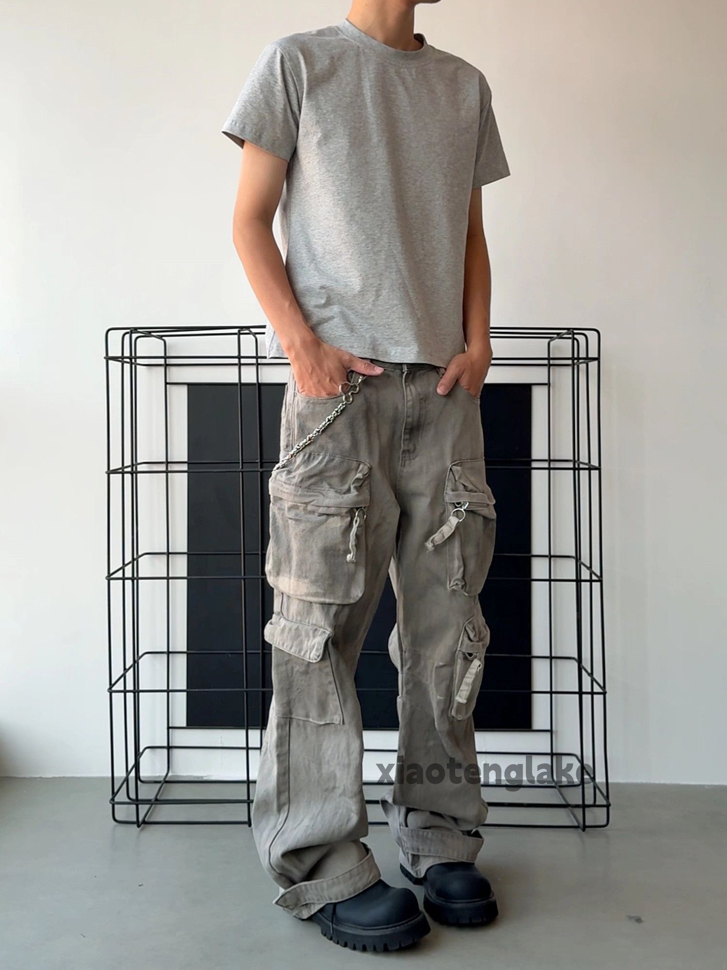 Vintage Utility skate hiphop loose baggy stain paint cargo pants Size US 34 / EU 50 - 3 Thumbnail