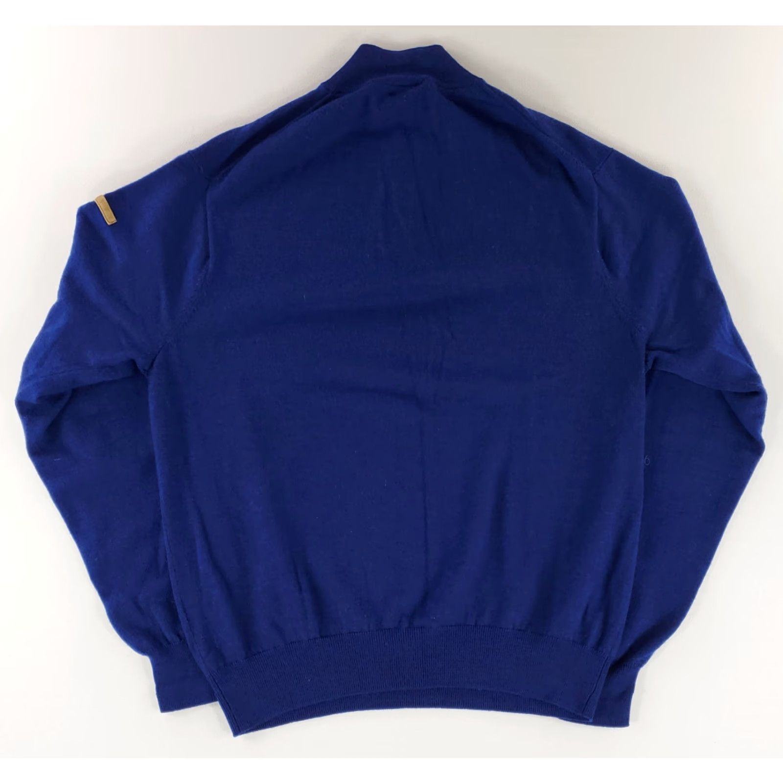 Peter Millar Peter Millar 100% Merino Wool 1/4 Zip Sweater Pullover Elbow Patches Blue Mens L Size US L / EU 52-54 / 3 - 6 Thumbnail