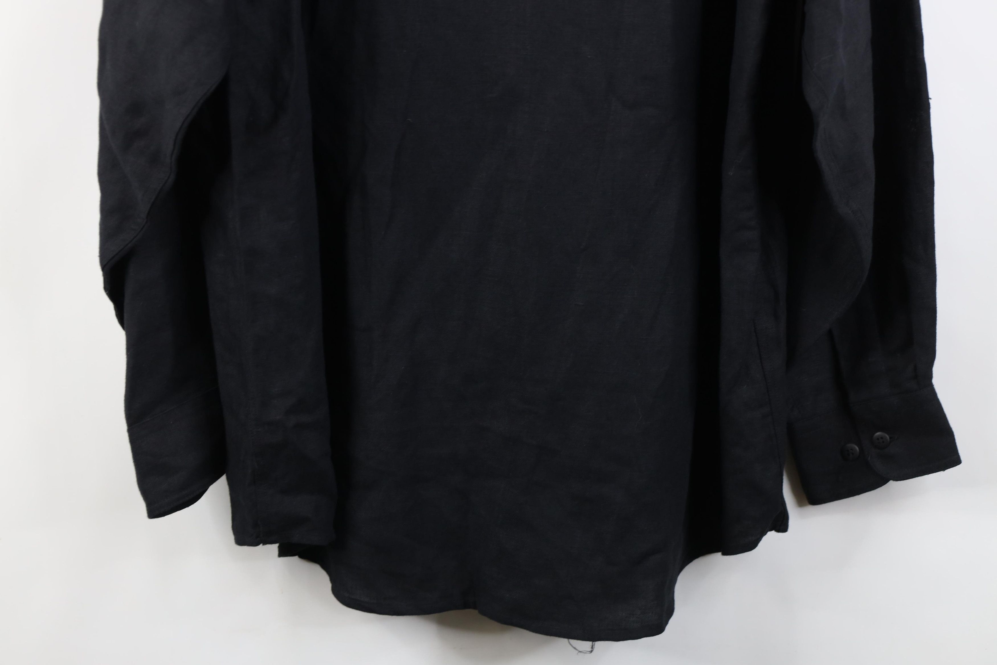 Vintage Vintage 90s Streetwear Gabardine Band Collar Button Shirt Size US L / EU 52-54 / 3 - 11 Thumbnail