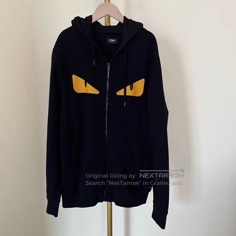 Fendi Fendi Monster eye hooded knit zipper jacket Size US L / EU 52-54 / 3 - 1 Thumbnail