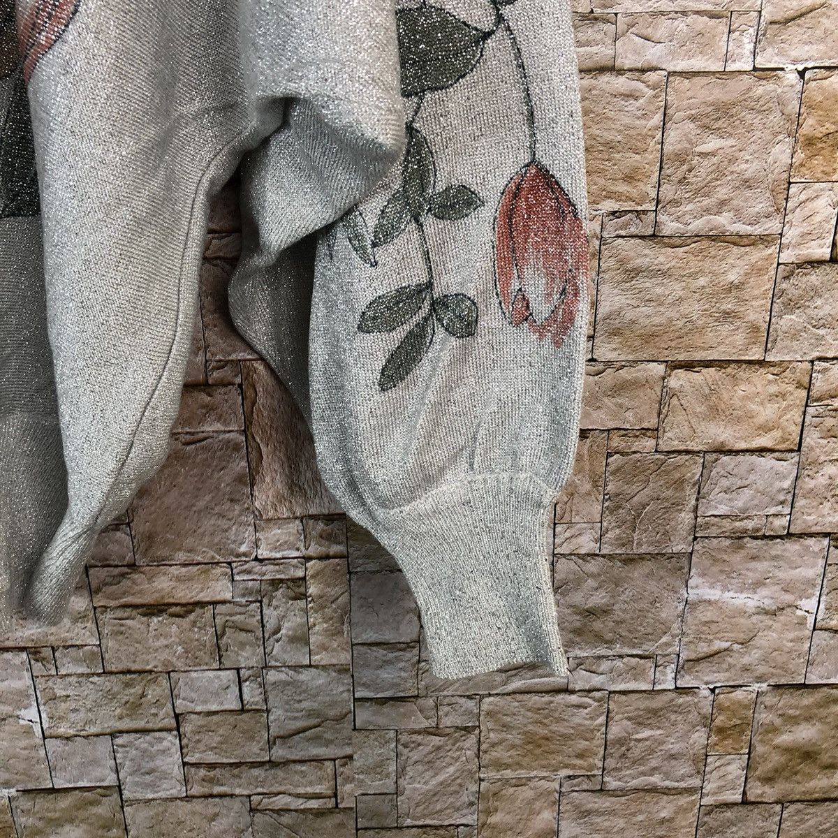 Homespun Knitwear × Japanese Brand × Vintage Edna vintage flower art design White Knitwear #A715 Size M / US 6-8 / IT 42-44 - 8 Thumbnail
