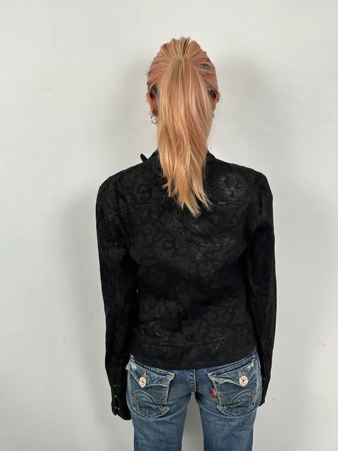 Roberto Cavalli 2000s Roberto Cavalli Black Obscure Damask Jacket Size M / US 6-8 / IT 42-44 - 3 Thumbnail