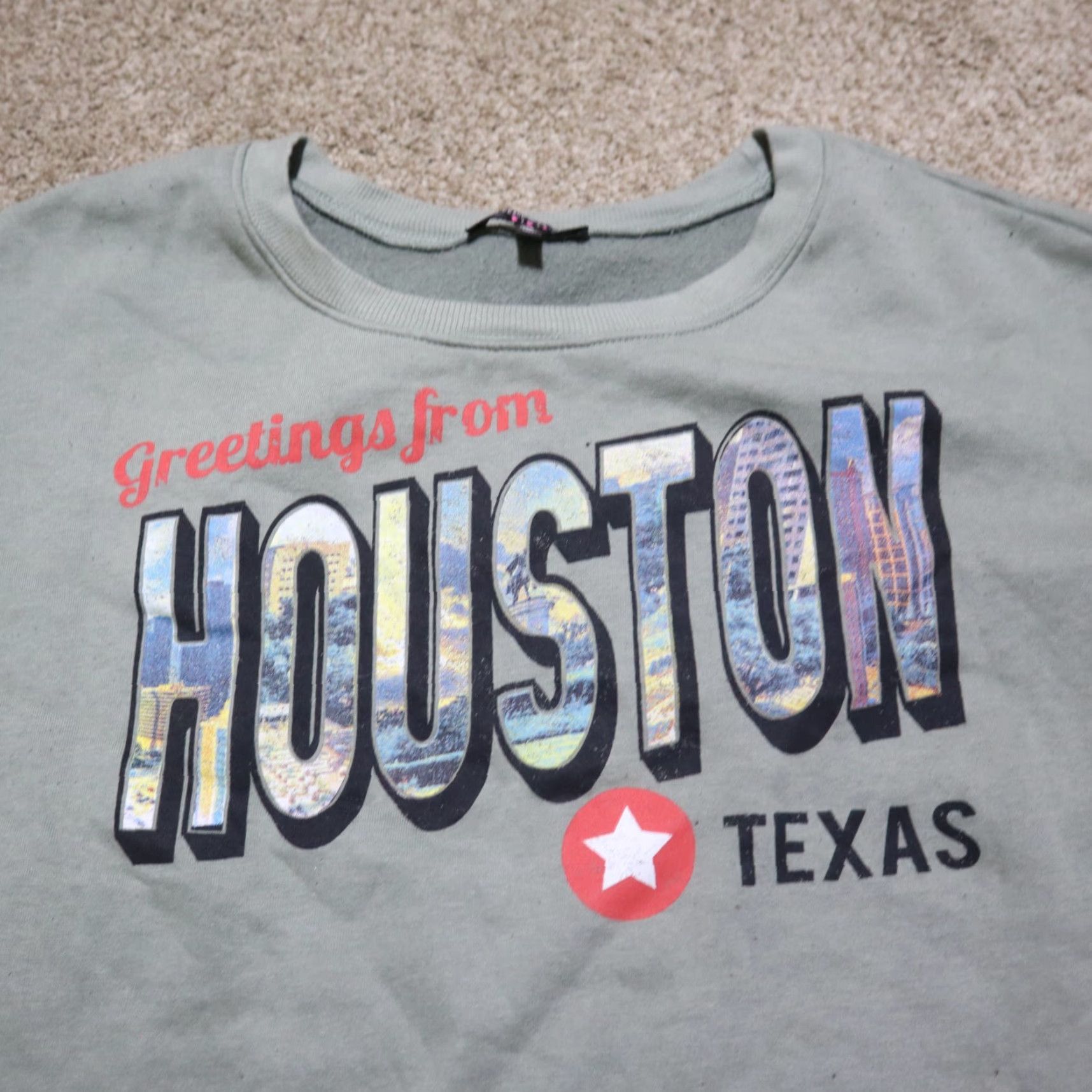 Vintage Houston Texas Gray Sweater Long Sleeve Cropped Adult Women's Size M Medium Size M / US 6-8 / IT 42-44 - 2 Thumbnail