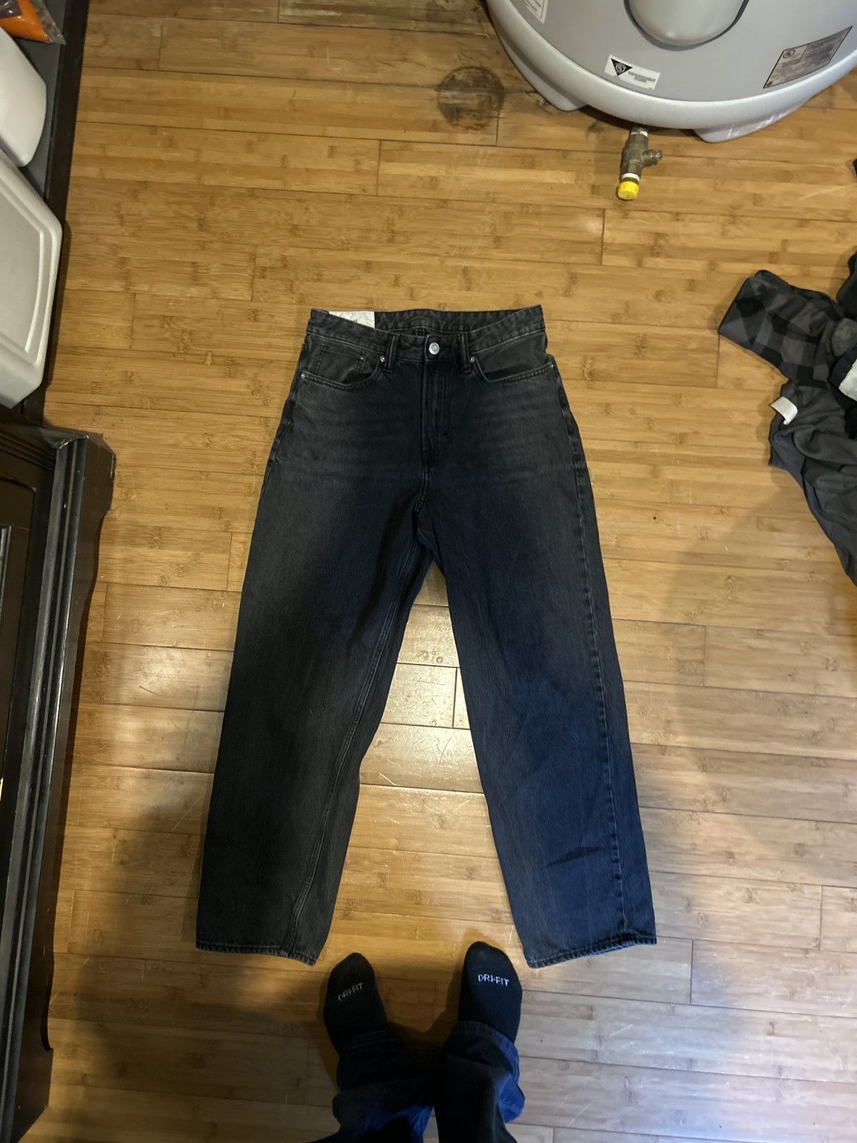 H&M Baggy black pants Size US 29 - 1 Thumbnail