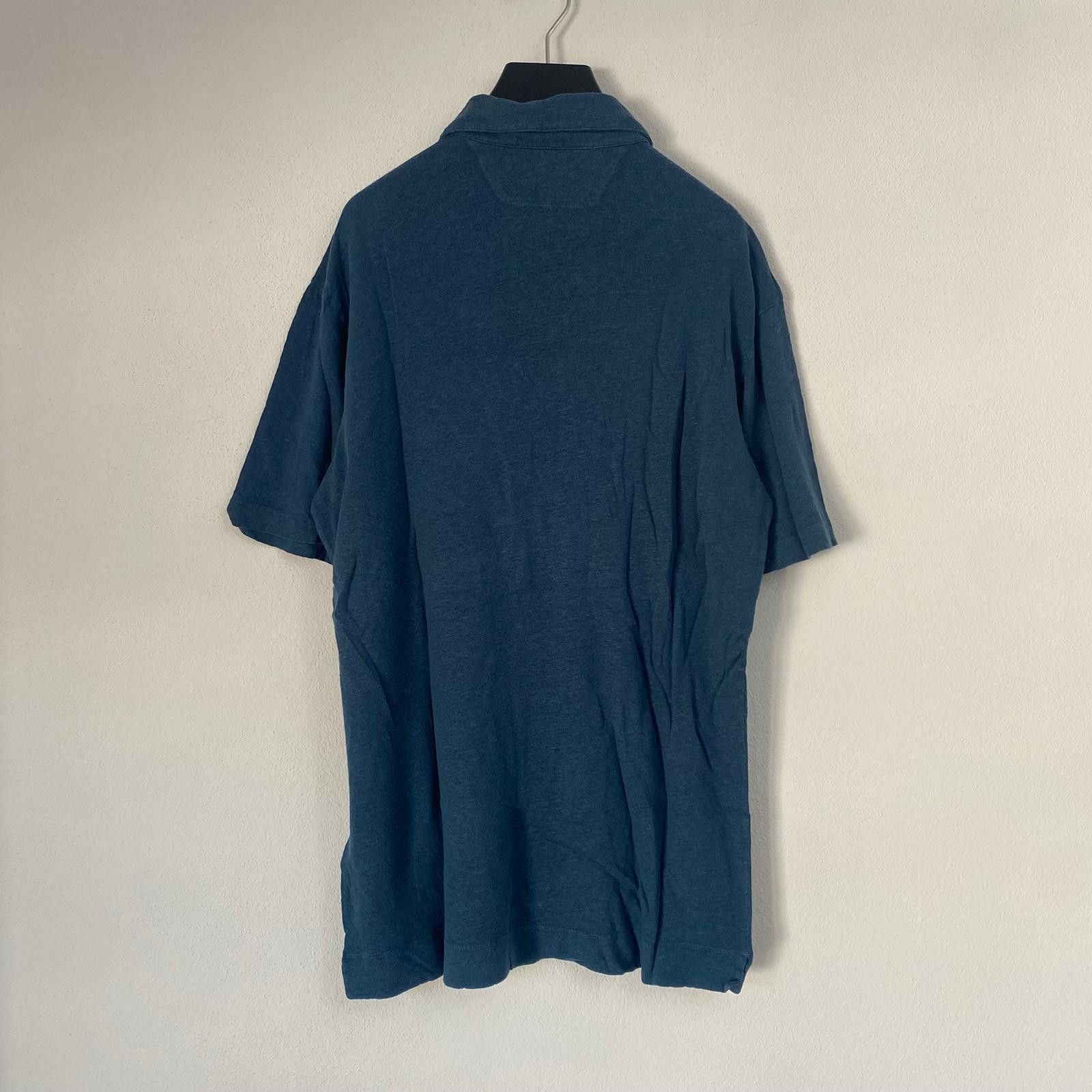 Z Zegna Blue Linen Patch Logo Polo Size US S / EU 44-46 / 1 - 7 Thumbnail