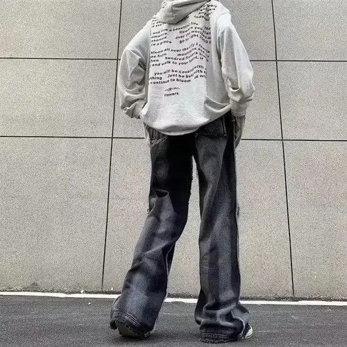 VIBE Baggy Embroidered Denim Jeans Size US 32 / EU 48 - 3 Thumbnail