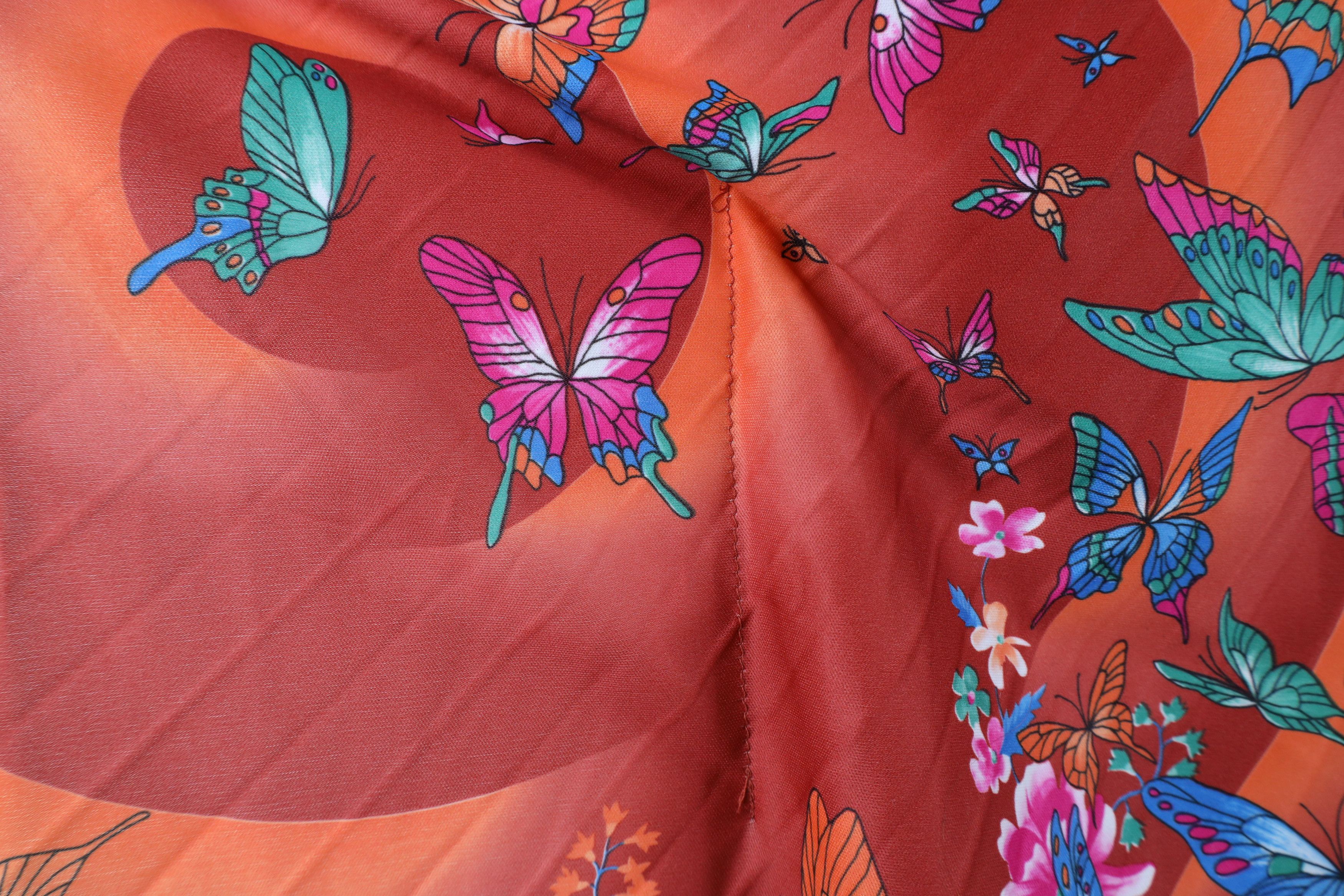 Vintage Vintage 70s Boho Chic Butterfly Flower Cape Shirt USA Size ONE SIZE - 5 Thumbnail