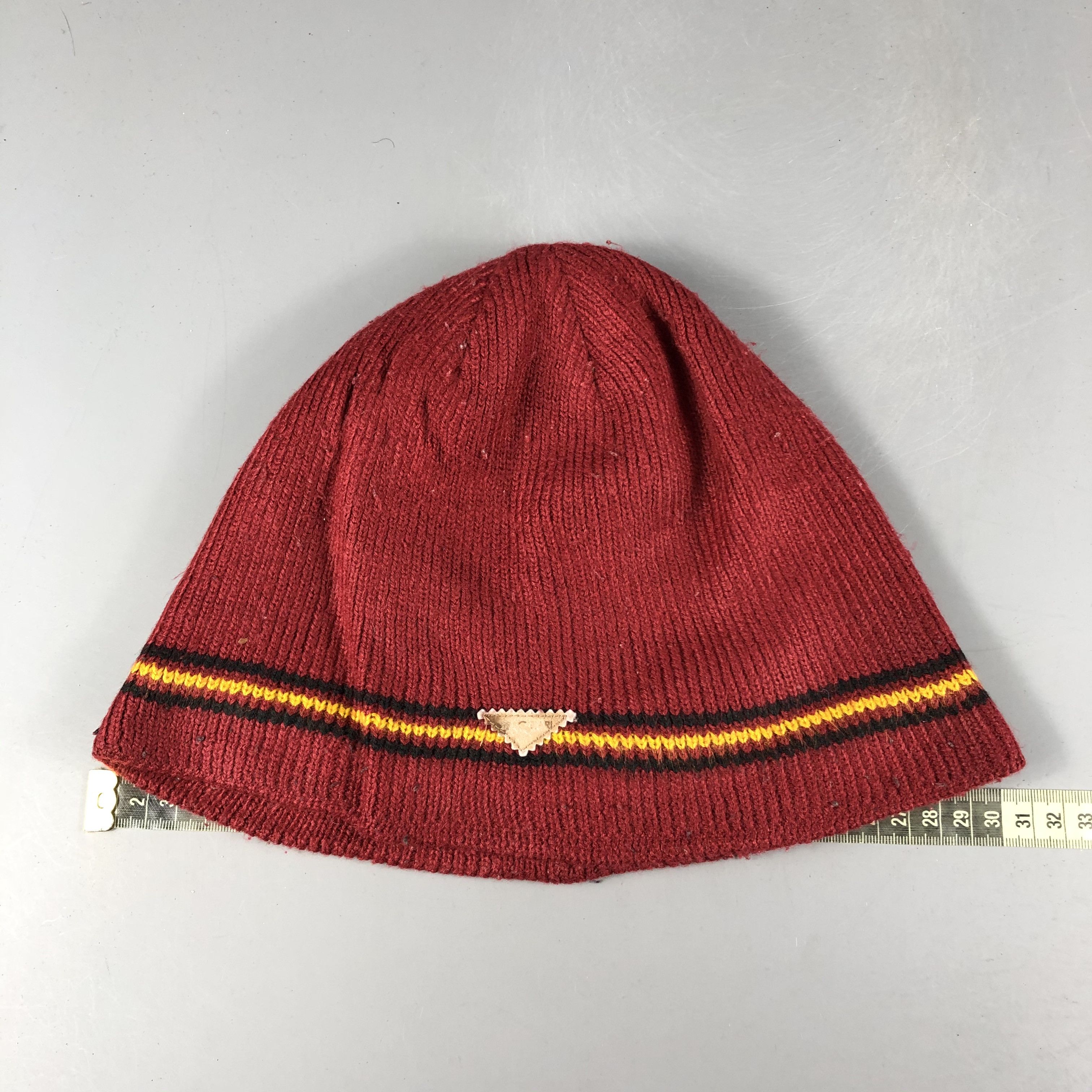 Vintage Red Stripe Cuffless Beanie Snow Hat Snow Cap -D1117 Size ONE SIZE - 3 Thumbnail