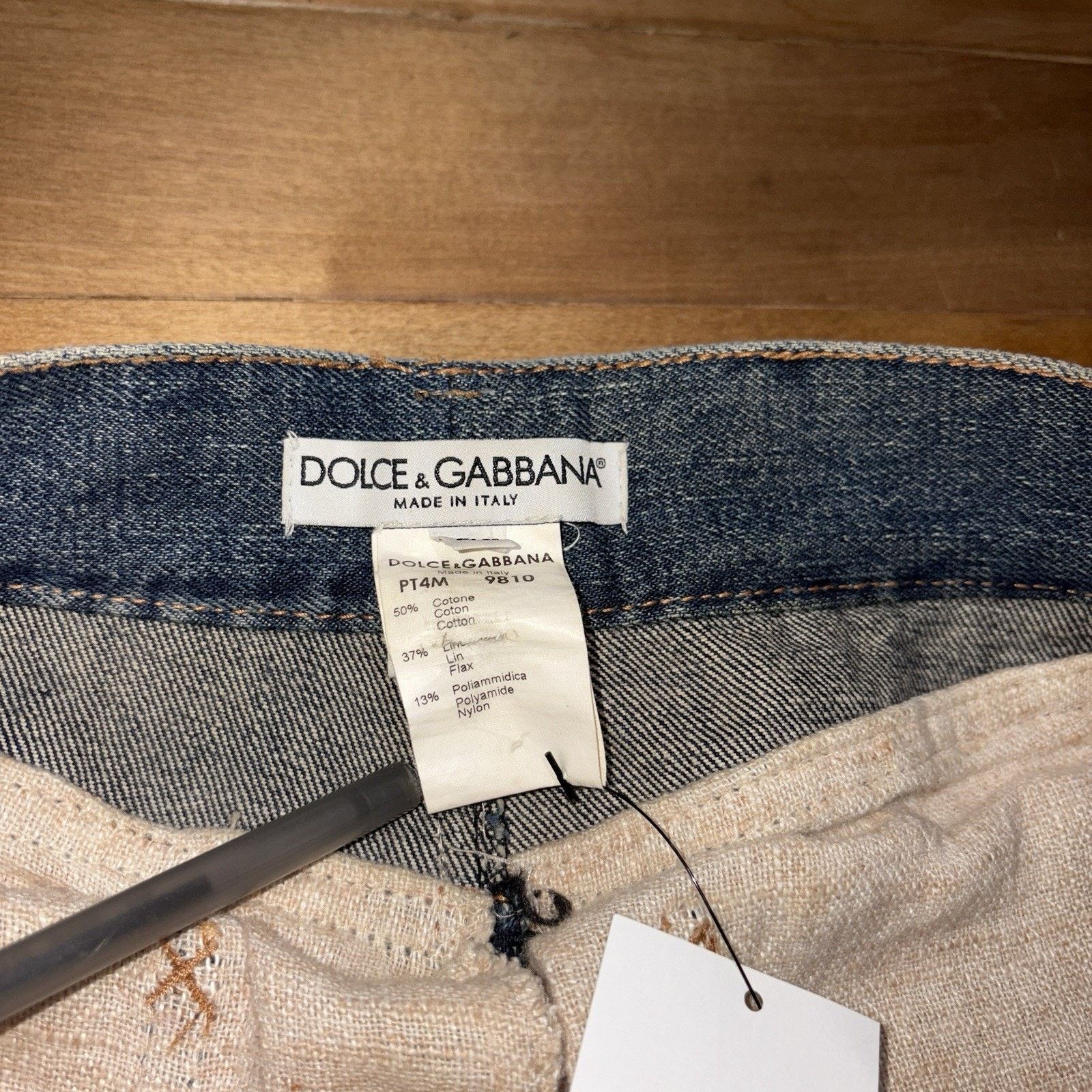 Dolce & Gabbana Vintage Dolce & Gabbana Archive Pant Pants mixt linen denim Size 28" / US 6 / IT 42 - 10 Thumbnail