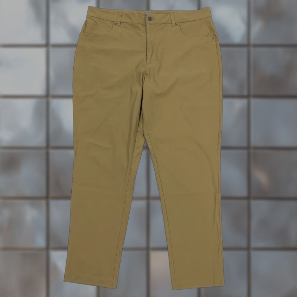 Vintage VRST Mens Pants W38 L30 Athletic Chino Tech Fabric Khaki Brown Stretch Breathable Pockets Size US 38 / EU 54 - 1 Thumbnail
