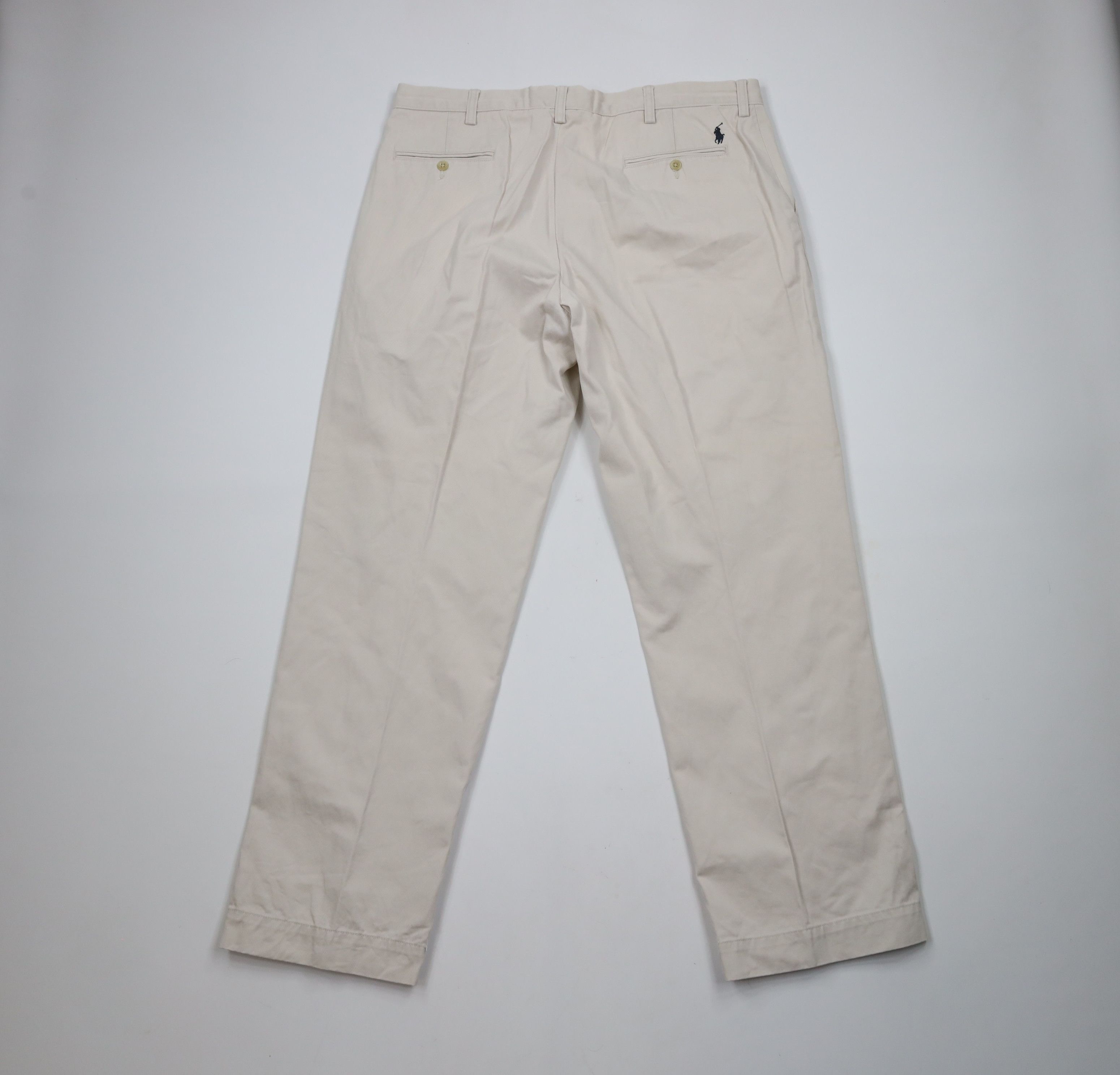 Ralph Lauren × Vintage Vintage 90s Ralph Lauren Wide Leg Chino Pants Beige Cotton Size US 38 / EU 54 - 10 Thumbnail