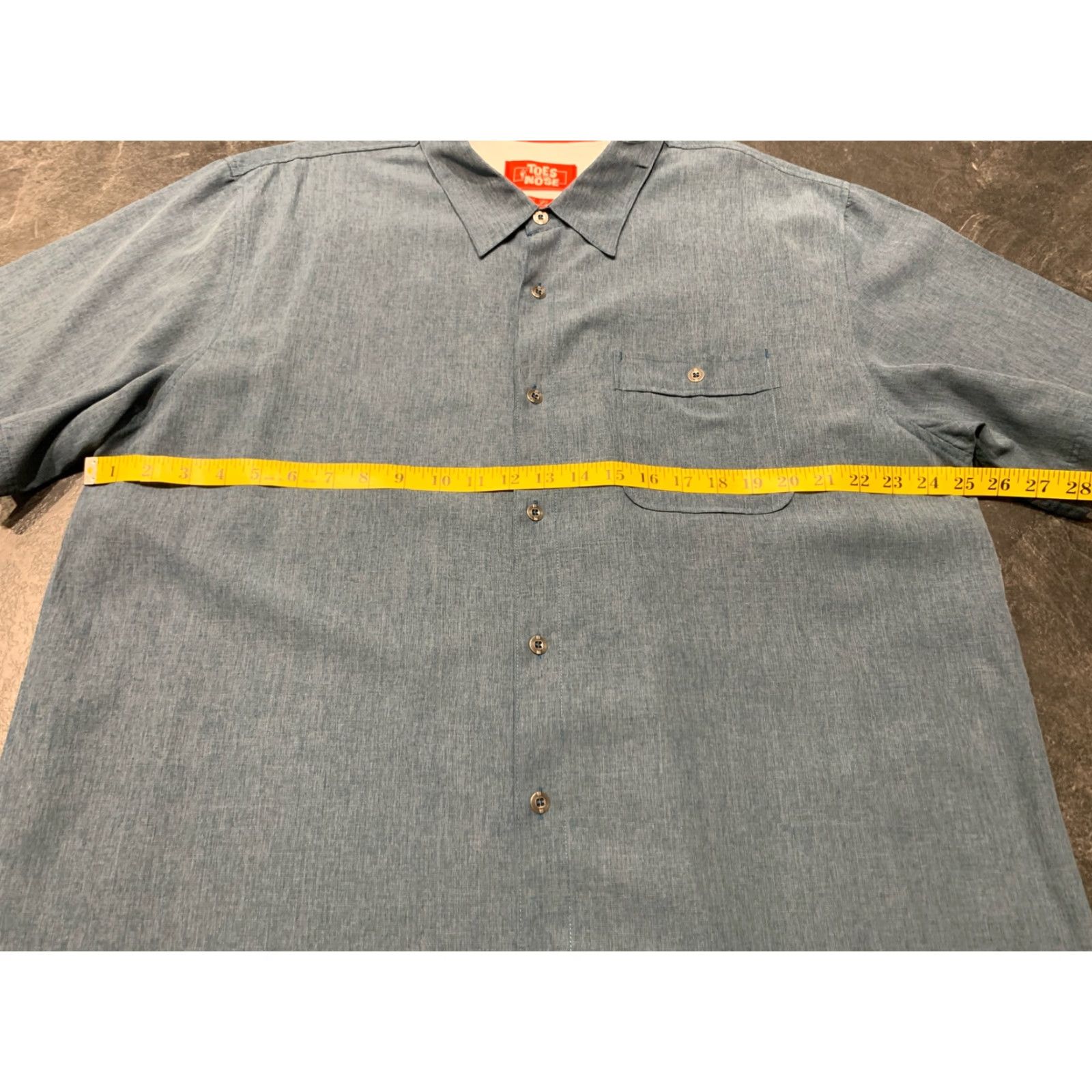 Vintage Toes On The Nose Button Shirt XXL 2XL Blue Polyester Blend Short Sleeve Pocket Size US XXL / EU 58 / 5 - 6 Thumbnail