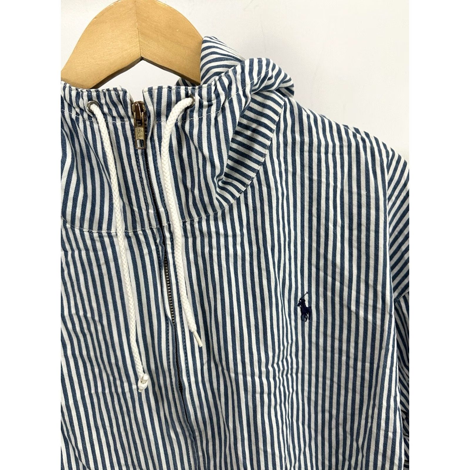 Polo Ralph Lauren VTG 90s Polo Ralph Lauren Pony Nautical Striped Boat Hooded Full Zip Jacket XL Mens Jacket Size US XL / EU 56 / 4 - 3 Thumbnail