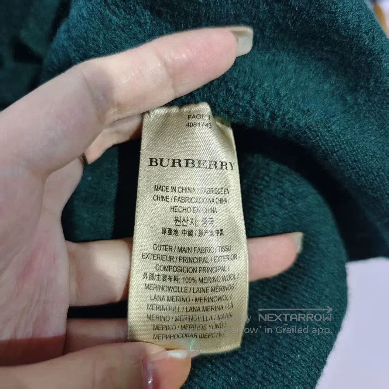 Burberry burberry men's cashmere sweater in green. Size US XXL / EU 58 / 5 - 5 Thumbnail