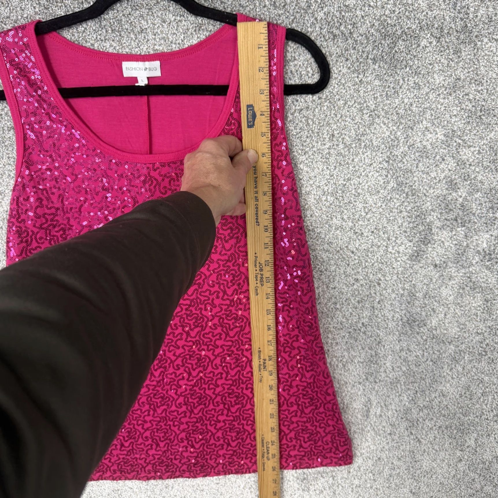 Vintage VTG Fashion Bug Tank Top Womens L Pink Sequin Clubwear Sparkle Barbiecore Size L / US 10 / IT 46 - 2 Thumbnail