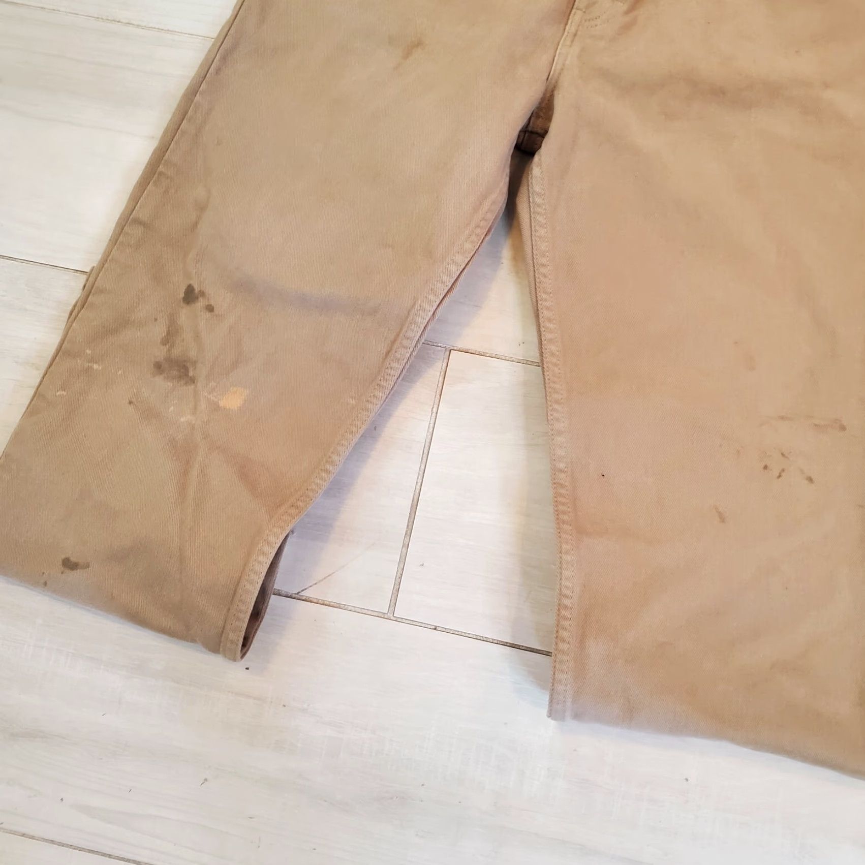 Calvin Klein VINTAGE Calvin Klein Jeans Men Denim Khakis 30x30 Regular Beige 100% Cotton Easy Fit Stained Size US 30 / EU 46 - 5 Thumbnail