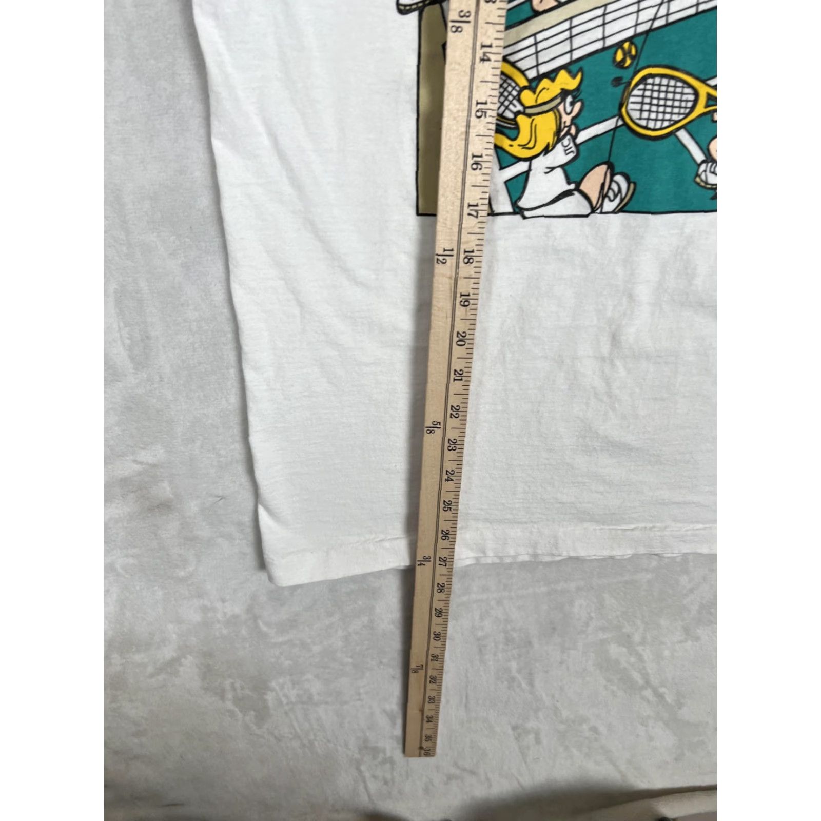 Vintage VINTAGE Jericho Team Tennis T-Shirt Mens XL Humeur Design White Short Sleeve Graphic Print Crew Neck Logo Patch Retro Sports Cartoon Men Size US XL / EU 56 / 4 - 4 Thumbnail