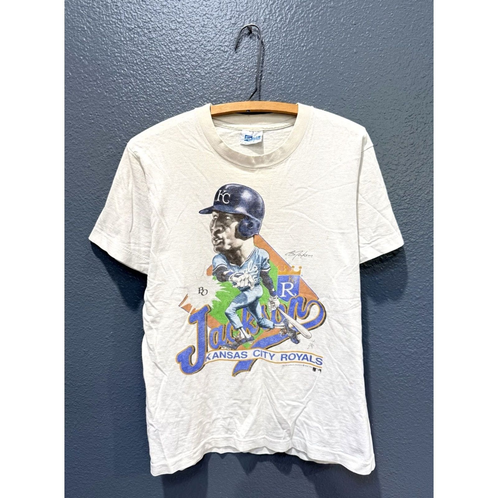 Salem Sportswear VINTAGE Salem Sportswear Bo Jackson Kansas City Royals White MLB Tee M Size US M / EU 48-50 / 2 - 3 Thumbnail