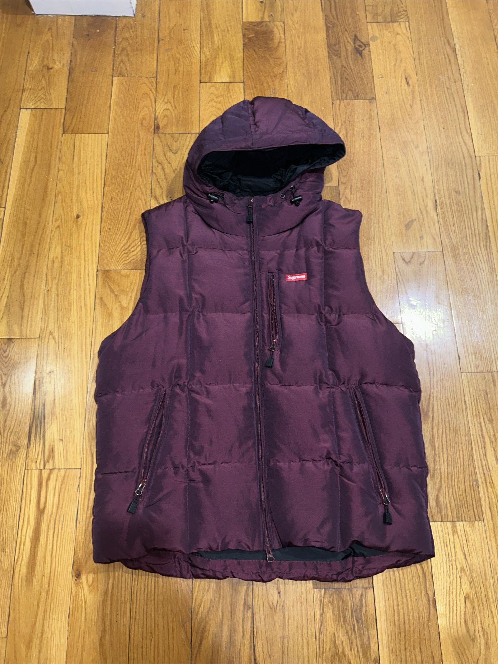 image of Supreme Upreme Burgundy Iridescent Vest XL Authentic in Purple, Men's