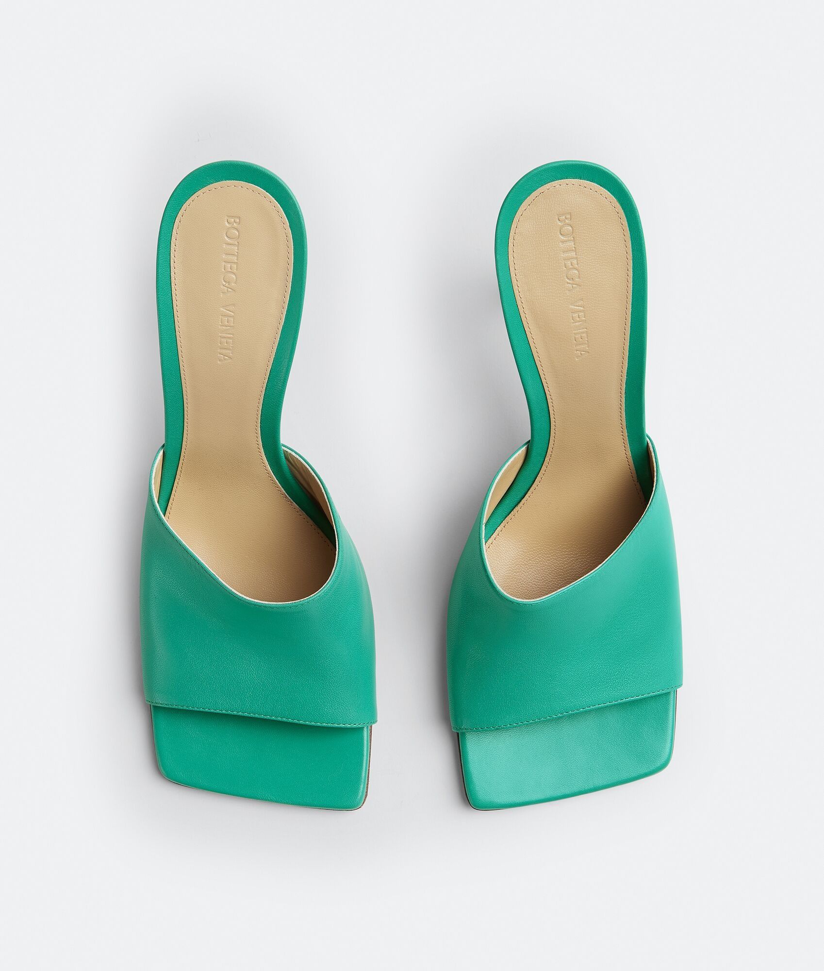Bottega Veneta o1n1vont0924 Stretch Mules in Acid Turquoise Size US 7 / IT 37 - 4 Thumbnail