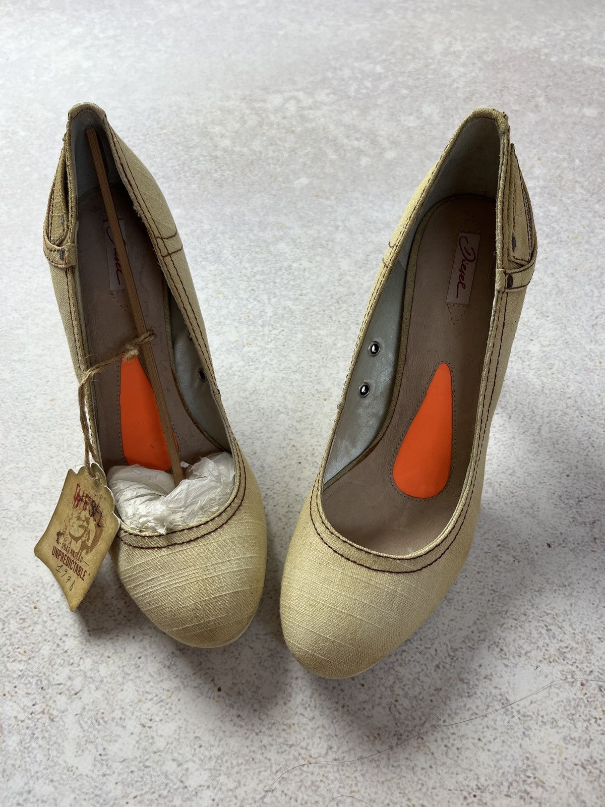 Diesel Vintage DIESEL Jeans Denim Heels Beige Rare 2000s Size US 8 / IT 38 - 3 Thumbnail