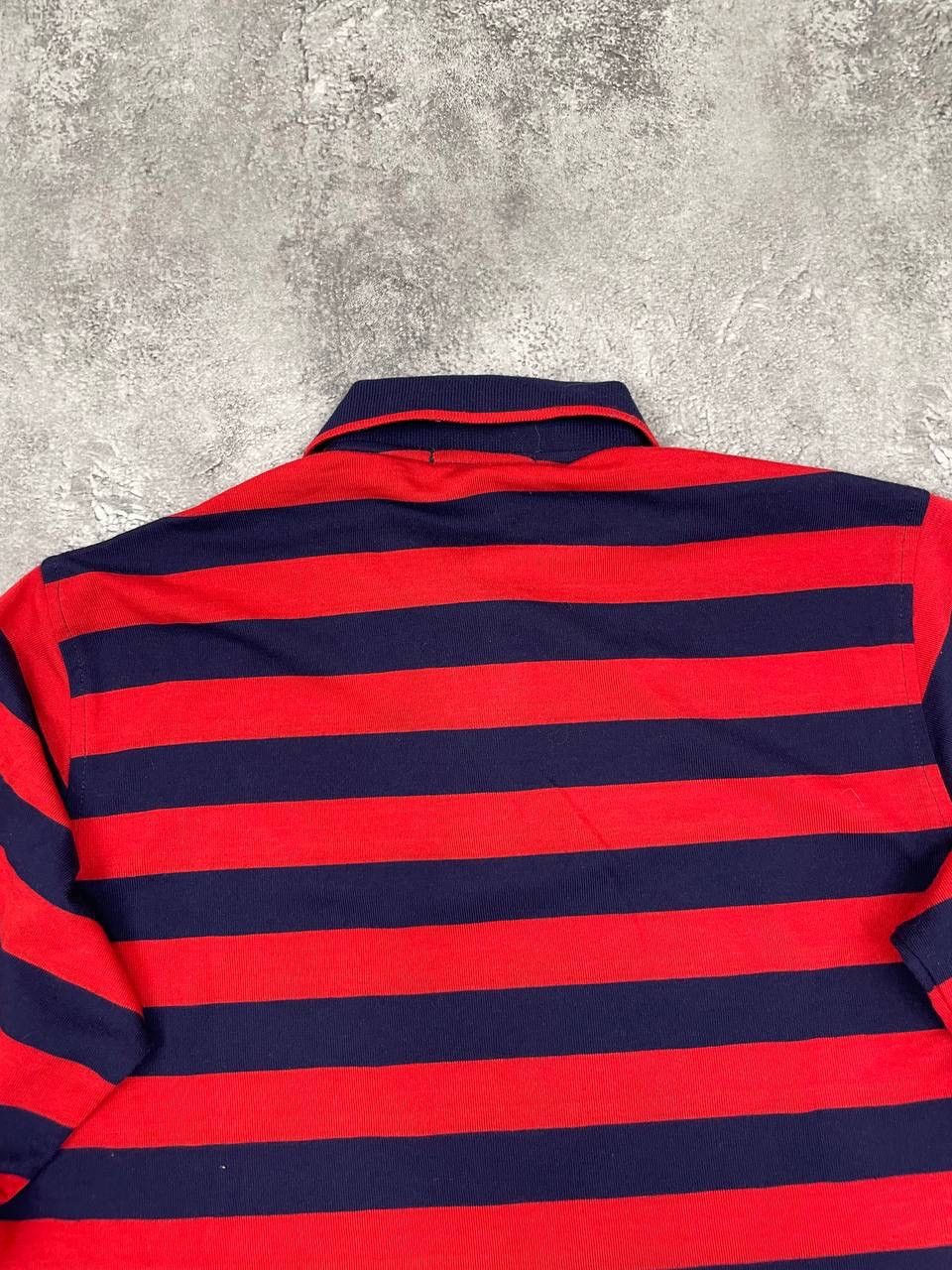 Burberry Burberrys Men Long Sleeve Rugby Shirt Striped Red Navy Size US L / EU 52-54 / 3 - 7 Thumbnail