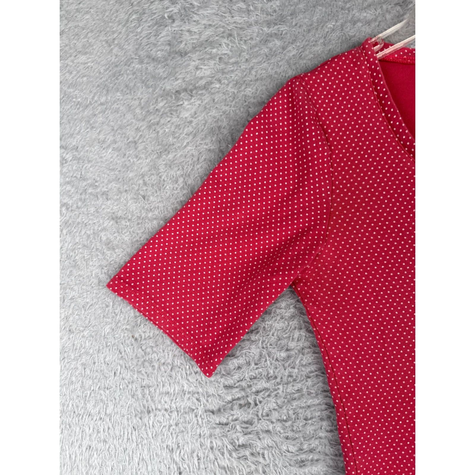 Tommy Hilfiger VINTAGE Tommy Hilfiger Shirt Womens Medium Pink Polka Dot Knit 100% Cotton Scoop Neck Short Sleeve Logo Casual 90s Size M / US 6-8 / IT 42-44 - 3 Thumbnail