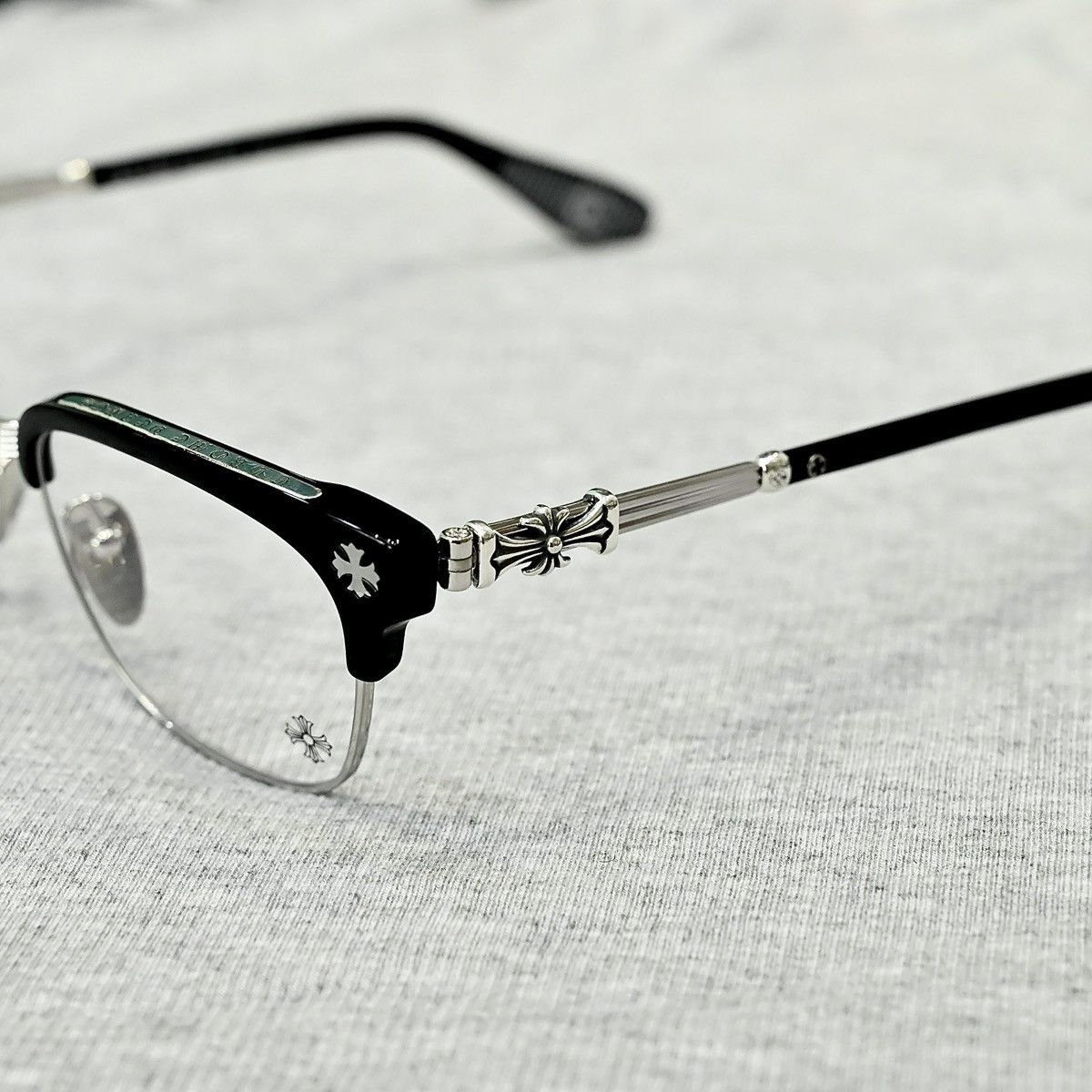 Chrome Hearts CHROME HEARTS BONENNOISSEUR II BLACK/BRUSHED SILVER GLASSES Size ONE SIZE - 3 Thumbnail