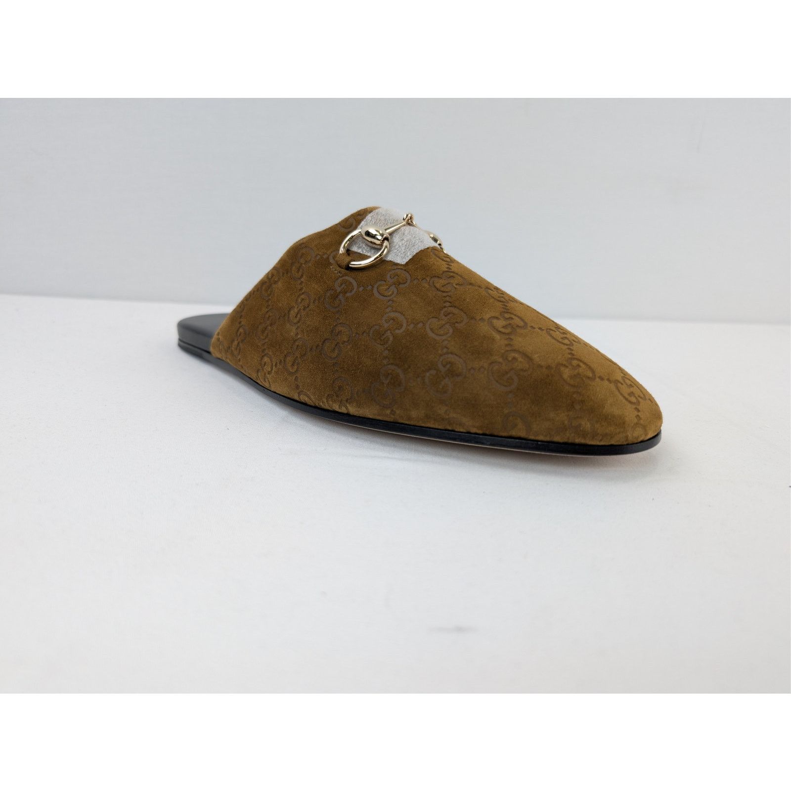 Gucci o1rshd1 men's GG Monogram Horsebit mules Slippers in brown Size US 9.5 / EU 42-43 - 2 Thumbnail